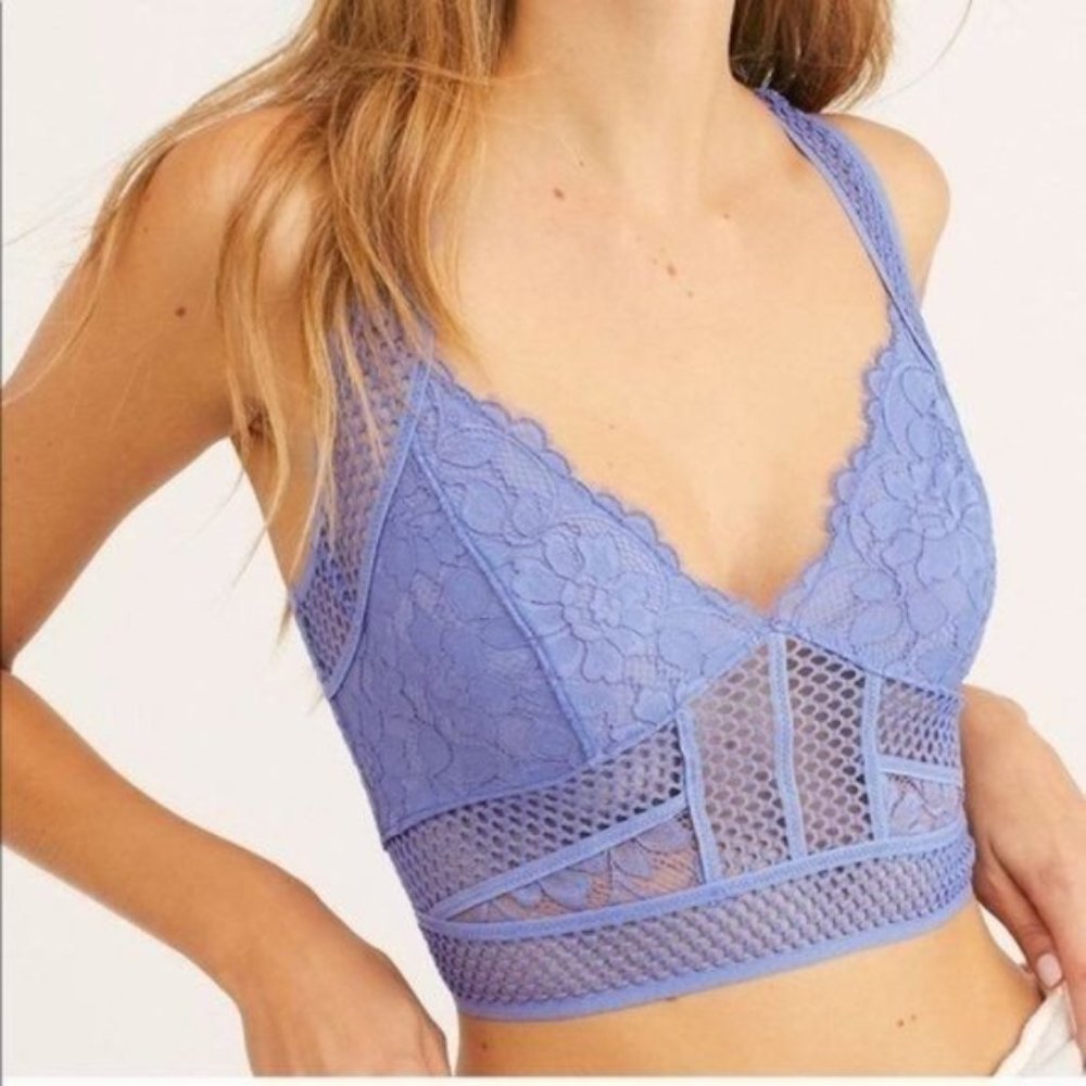 Free People Sitting Pretty Brami in Sky Blue NWT